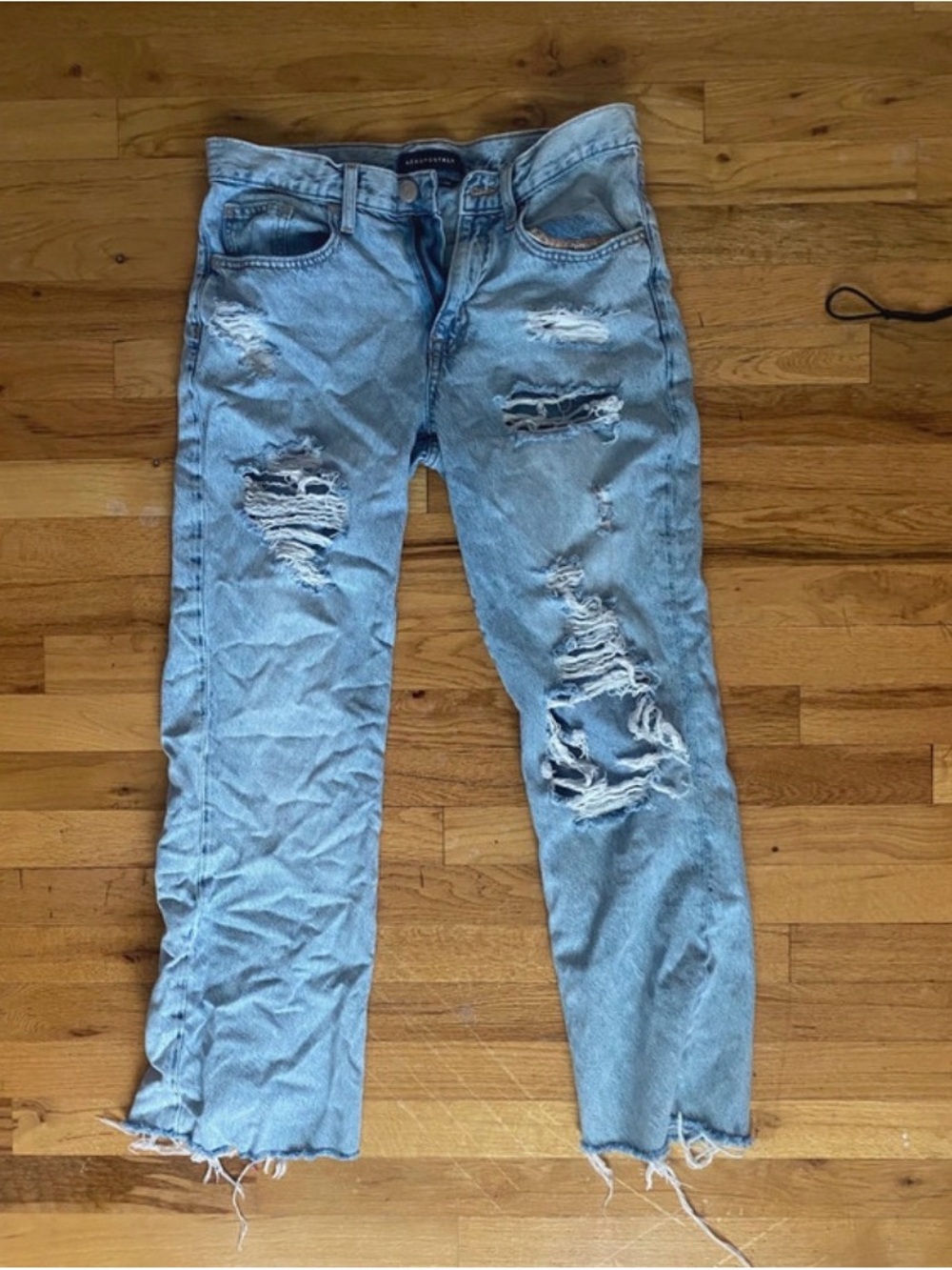 Aeropostale Light Blue Ripped Straight Men's Jeans